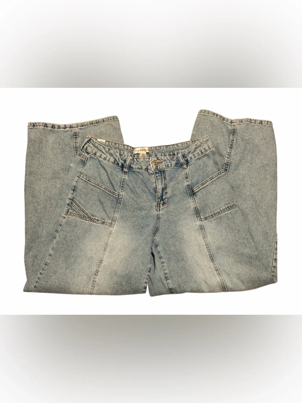 Madden Girl Vintage-Inspired High-Rise Panel Jeans - Light Blue Size 13 Juniors